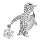 Rhinestone Penguin with Dangling Snowflake Brooch original variant product photo