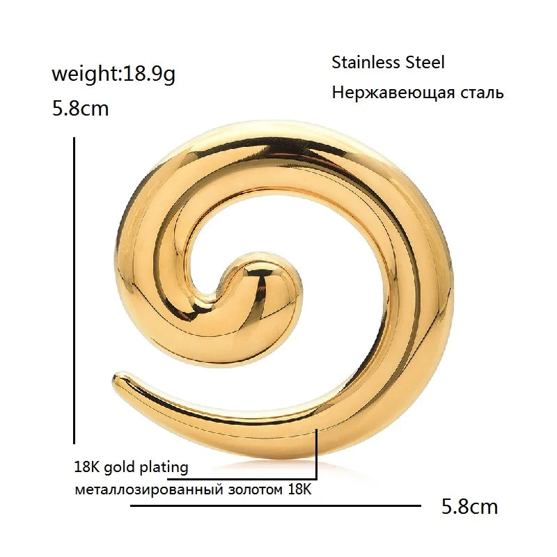 Polished Sculptural Spiral Brooch — dimensions