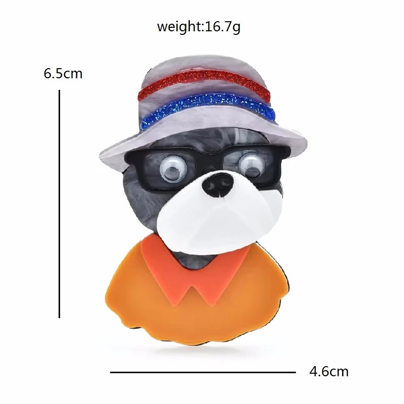 Layered Acrylic Character and Animal Brooch