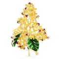 Colorful Lilac Flower Spray Brooch — Yellow