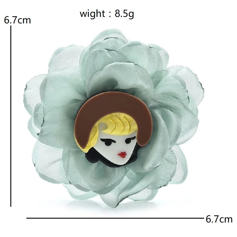 Layered Acrylic Character and Animal Brooch