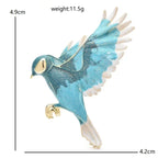 Enamel Hummingbird in Flight Brooch