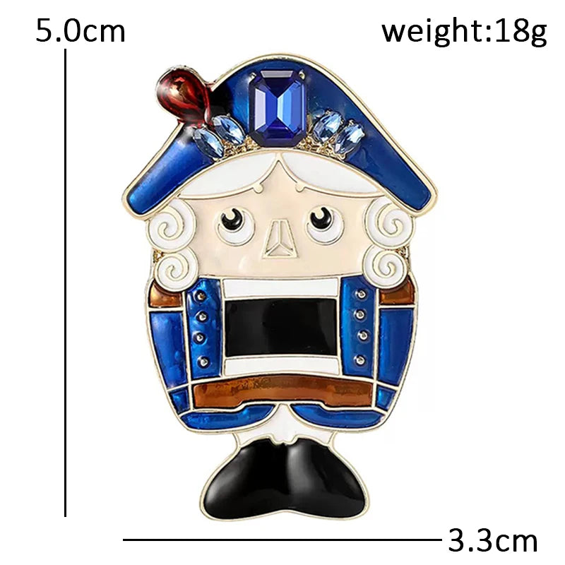 Enamel Nutcracker Soldier Brooch — dimensions