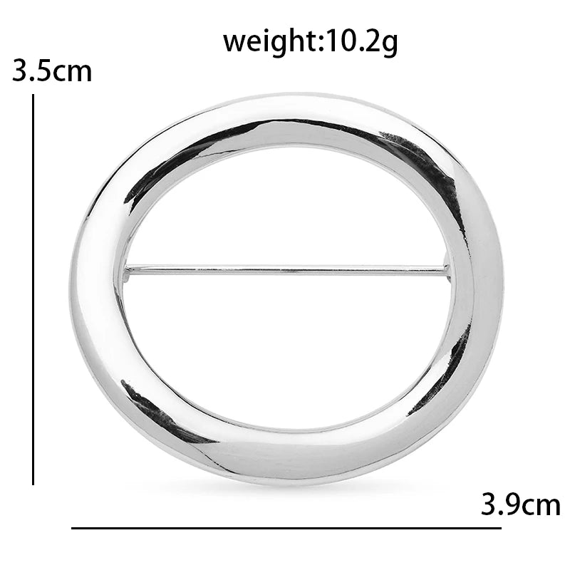 Polished Open Circle Brooch — dimensions