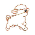Minimalist Running Lamb Outline Brooch original white background product photo