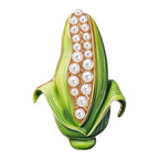 Corn Cob with Pearl-Look-Accent Kernels Brooch original white background product photo