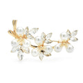 Pearl-Look Floral Branch Brooch