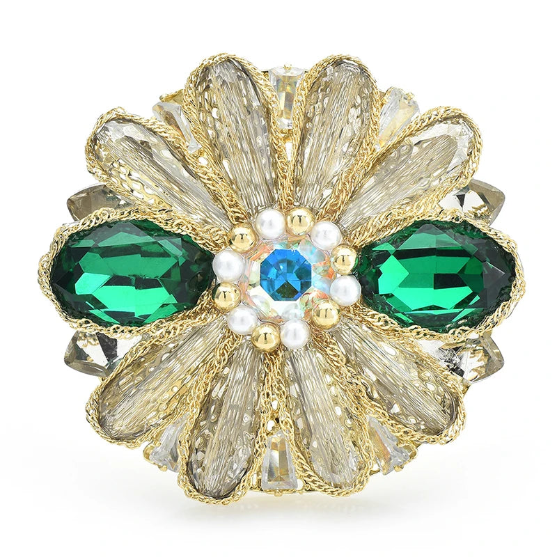 Faceted Daisy Flower Brooch