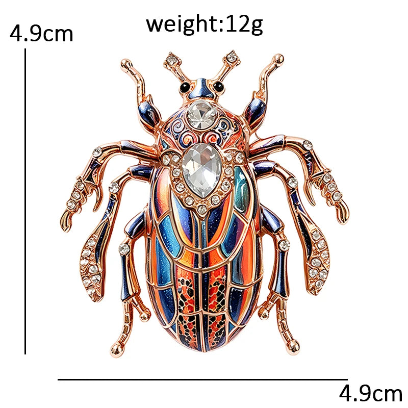 Ornate Patterned Scarab Beetle Brooch