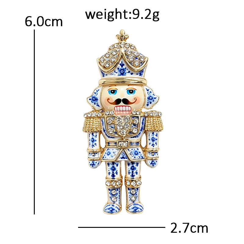 Crowned Nutcracker King Brooch