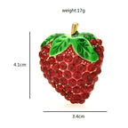 Red Rhinestone Strawberry Brooch