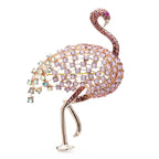 Pink Jeweled Bird Brooch — Pink