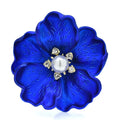 Layered Enamel Flower with Pearl-Look Center Brooch