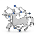 Sagittarius Centaur with Abalone-Look Inset Brooch — Silver