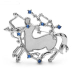 Sagittarius Centaur with Abalone-Look Inset Brooch — Silver
