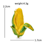 Golden Corn Cob with Green Husk Brooch