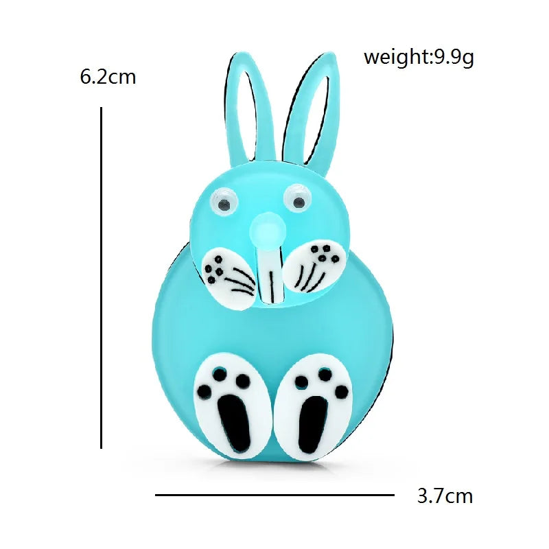 Articulated Acrylic Rabbit Brooch — dimensions