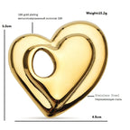 Open Double Heart Stainless Steel Brooch — dimensions