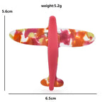 Marbled Acrylic Airplane Brooch — dimensions
