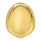 Polished Oval with Raised Rim Brooch — Gold