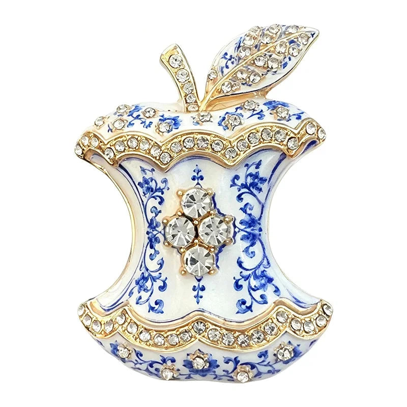 Apple Core Rhinestone Brooch original white background product photo