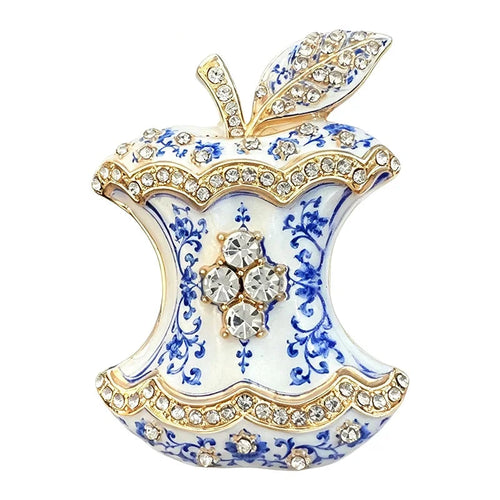 Apple Core Rhinestone Brooch original white background product photo