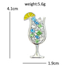 Faceted Cocktail Glass with Lemon Brooch