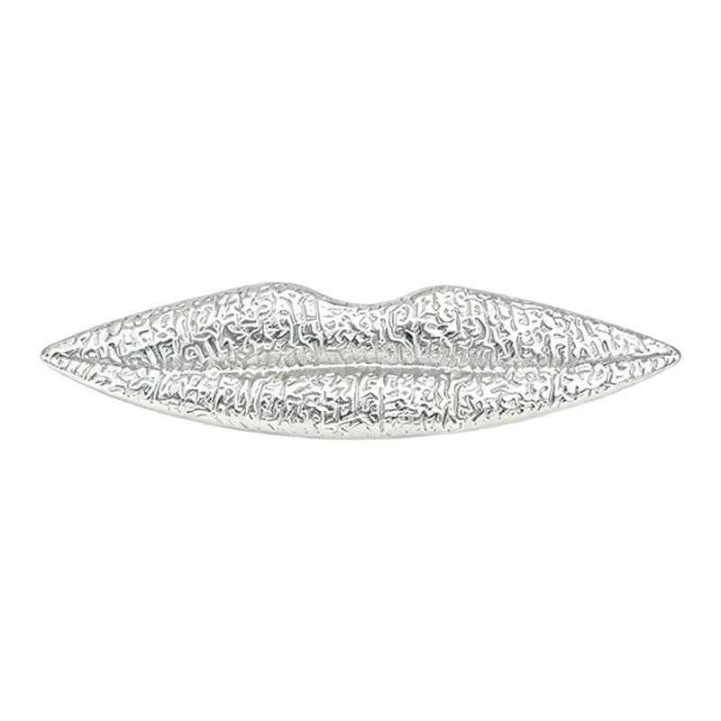 Minimal Textured Lips Brooch original white background product photo