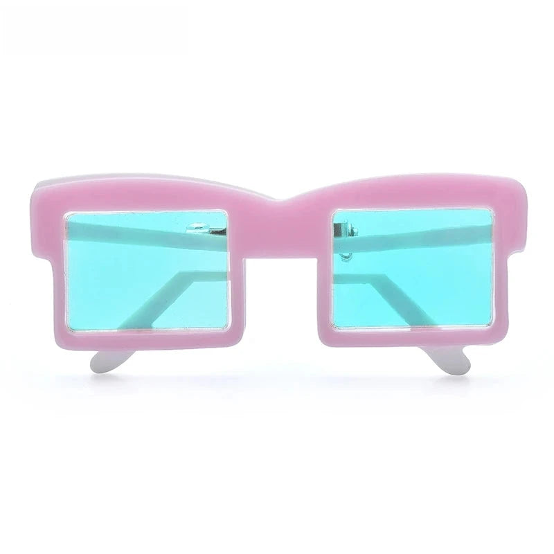 Colorful Acrylic Sunglasses Brooch — Pink