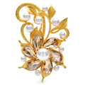 Golden Scrollwork Flower with Pearl-Look Center Brooch product variant photo