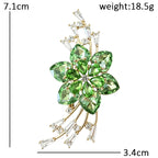 Sparkling Flower with Sweeping Sprays Brooch