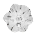 Ridged Five-Petal Flower Brooch — Silver
