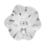 Ridged Five-Petal Flower Brooch — Silver