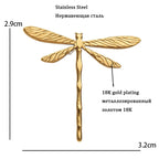 Textured Dragonfly Collar Brooch — dimensions