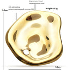 Sculptural Organic Disc Stainless Steel Brooch — dimensions