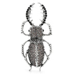Large Jeweled Beetle Brooch — Black