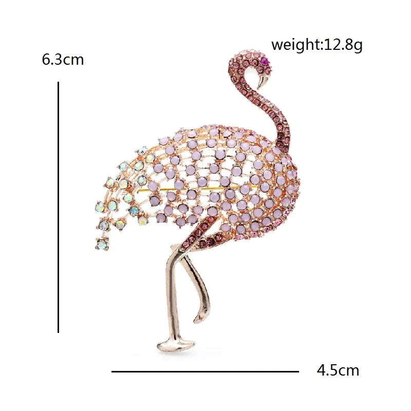Pink Jeweled Bird Brooch — dimensions