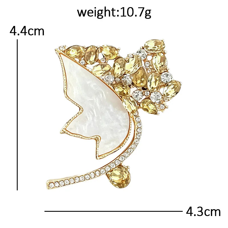 Maple Leaf with Pearlescent Panel Brooch