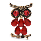Vintage-Style Owl with Teardrop Feather Body Brooch original variant product photo