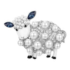 Pearl-Look Accent Sheep with Jeweled Ears Brooch original white background product photo