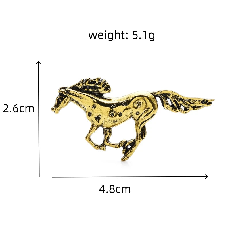Vintage Racing Horse Brooch — dimensions
