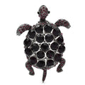 Jeweled Sea Turtle Brooch — Black & Purple