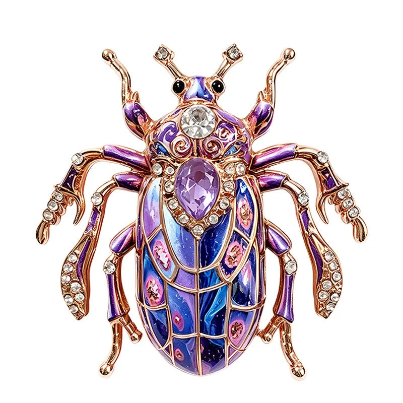 Ornate Patterned Scarab Beetle Brooch original white background variant photo