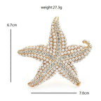 Pearl-Look Starfish Brooch