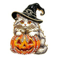 Witch Hat Kitten on Pumpkin Brooch original white background product photo