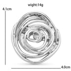 Polished Openwork Rose Brooch — dimensions