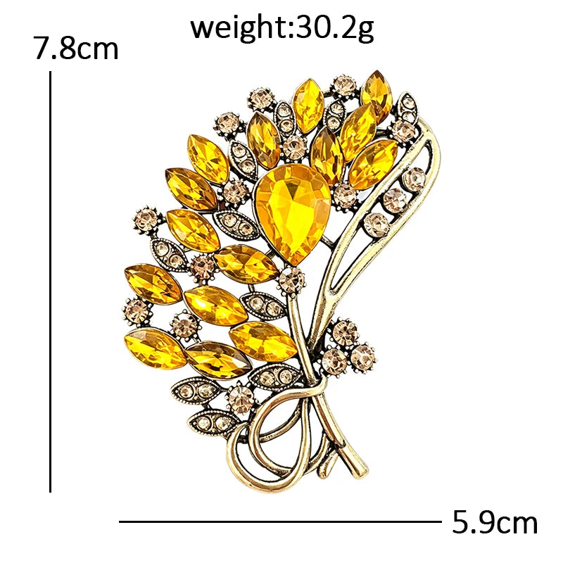 Vintage Faceted Bouquet with Loop Bow Brooch