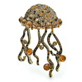Large Jeweled Jellyfish with Curling Tentacles Brooch