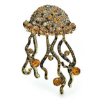 Large Jeweled Jellyfish with Curling Tentacles Brooch