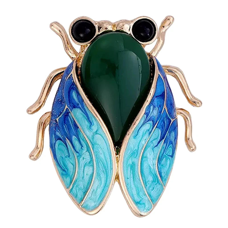 Cicada with Patterned Wings Brooch original white background product photo